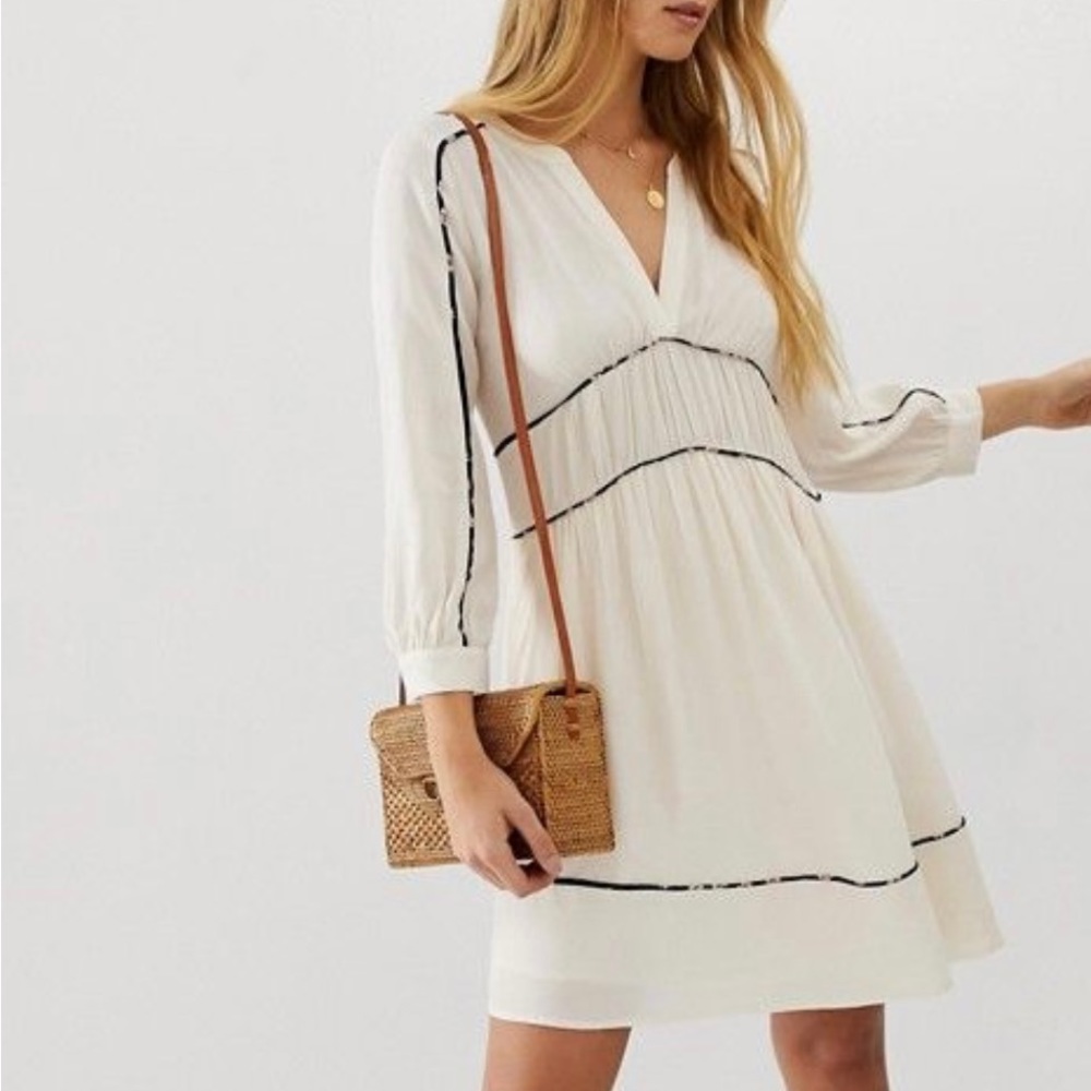 Ba&sh V-neck Franny Mini Dress size 3/L (fits like a M), color poudre EUC